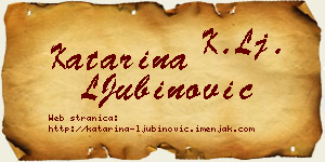 Katarina LJubinović vizit kartica